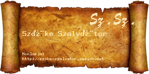 Szőke Szalvátor névjegykártya